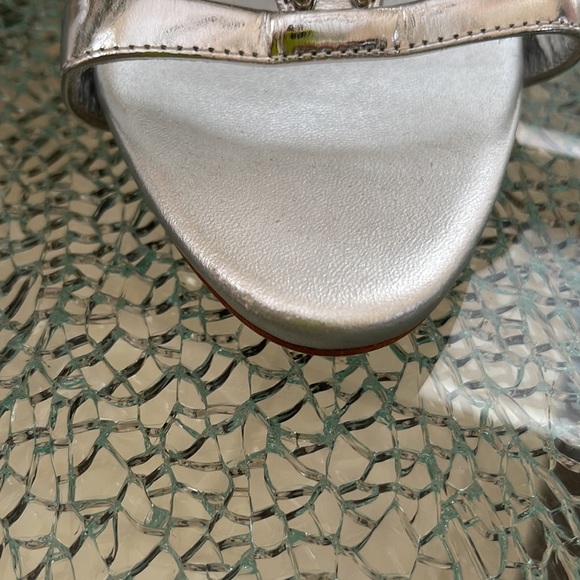 Giuseppe Zanotti Silver Leather Crystal Embellishments Gladiator Heels - Picture 4 of 15